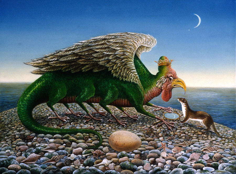 Harry Potter Photograph - Basilisk, 1986 Oils And Tempera On Paper by Frances Broomfield