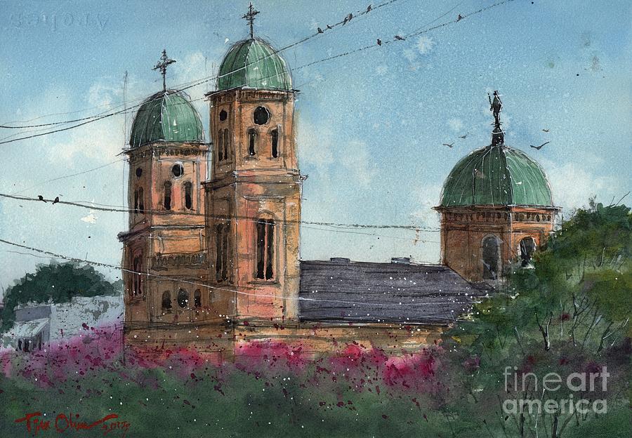 Basillica of the Immaculate Conception in Natchitoches Painting by Tim Oliver