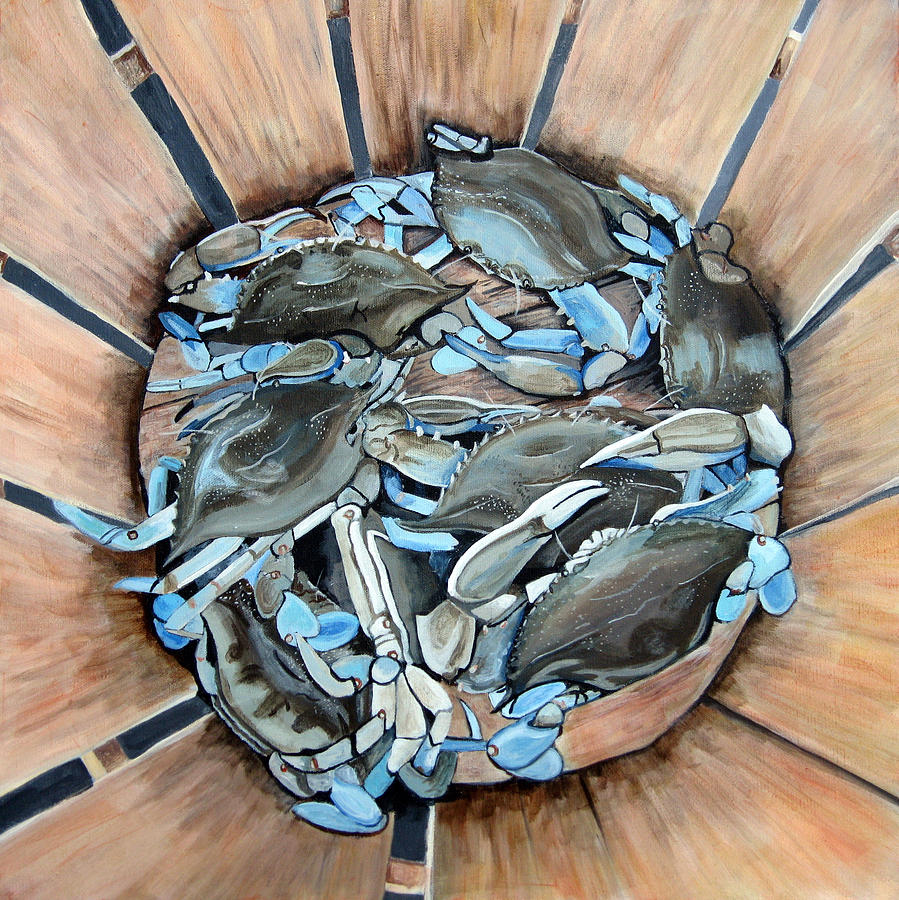 Basket Crabs Painting by Lisa Wiertel Fine Art America