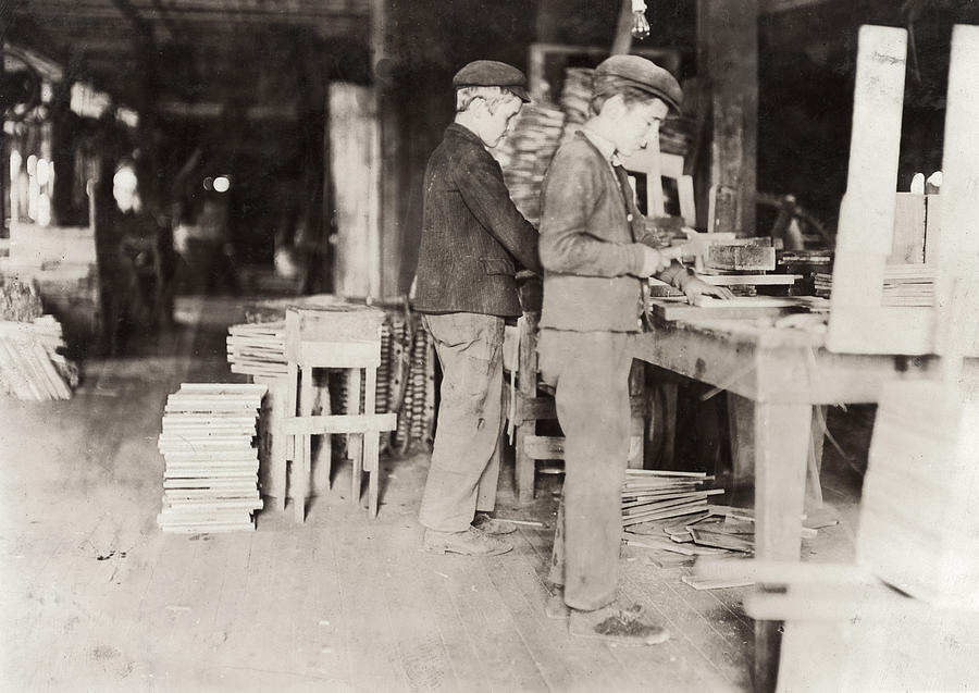 Basket Factory, 1908 Photograph by Granger