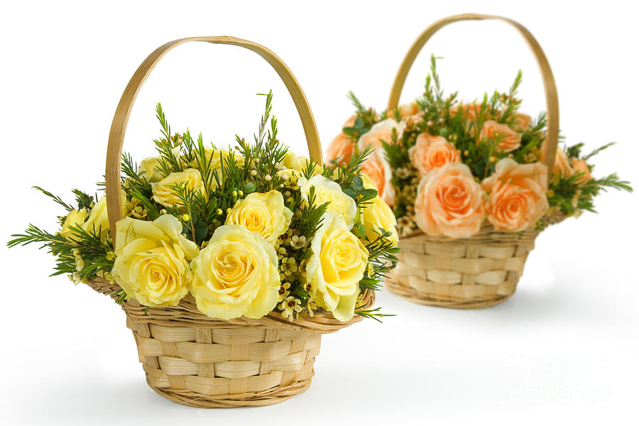Flower Photograph - Basket flowers colorful by Boon Mee