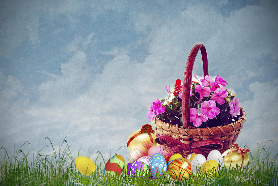 Basket of Easter Photograph by Mary Timman