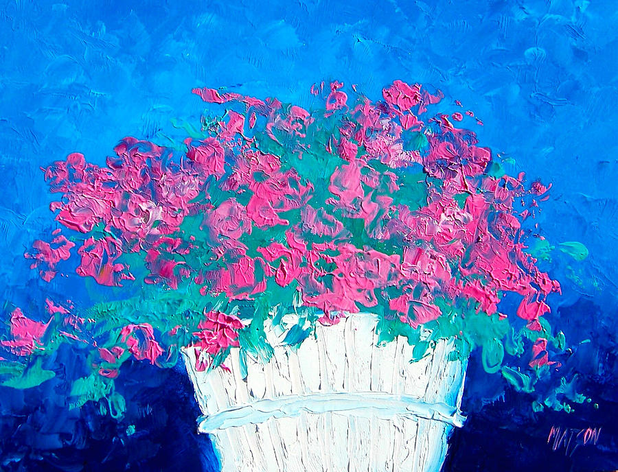 Basket of Flowers Painting by Jan Matson