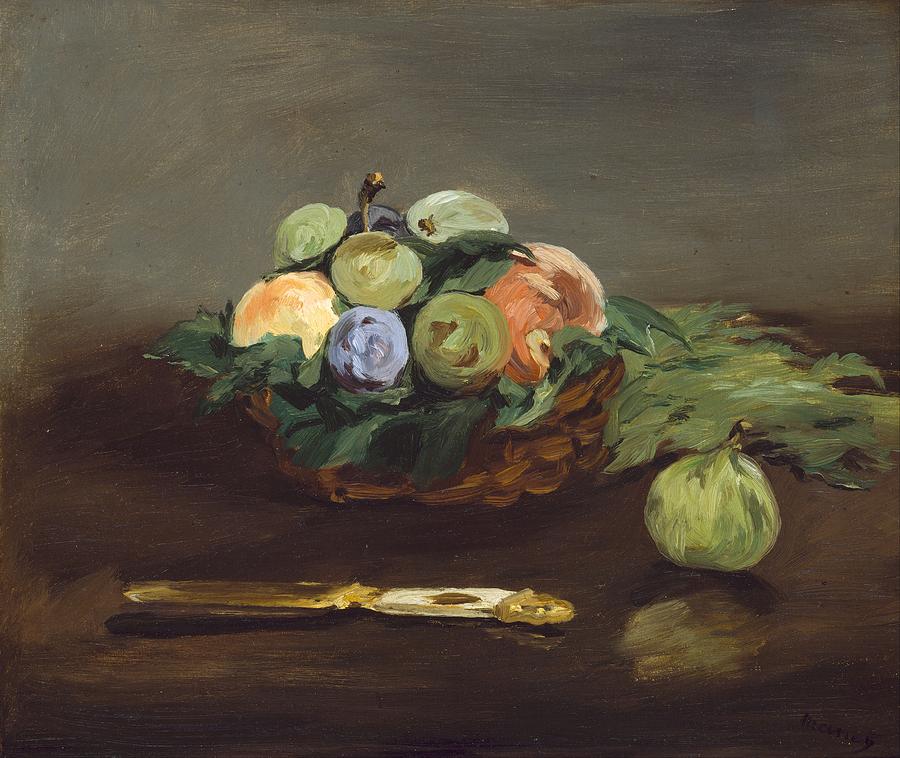 Edouard Manet Painting - Basket of Fruit by Edouard Manet