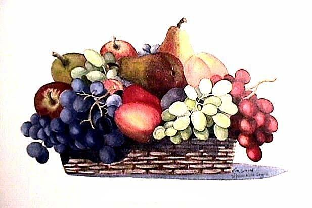 Apple Painting - Basket of Fruit by Rita Smith