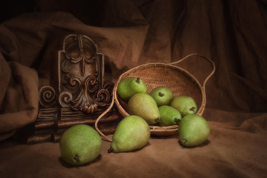 Pear Photograph - Basket of Pears Still Life by Tom Mc Nemar