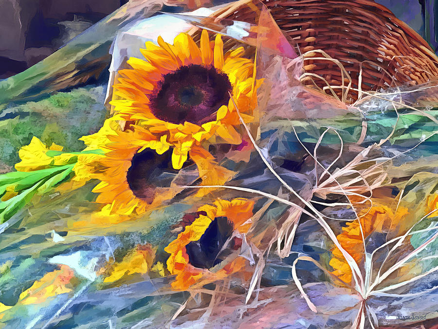 Sunflower Photograph - Basket of Sunflowers by Susan Savad