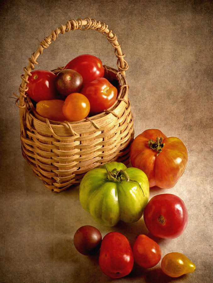 Basket of Tomatoes Photograph by David and Carol Kelly