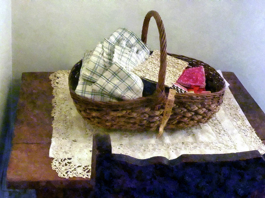 Basket With Cloth and Measuring Tape Photograph by Susan Savad