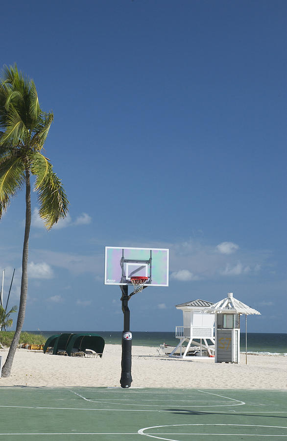 Basketball Goal on the Beach Photograph by Bob Pardue