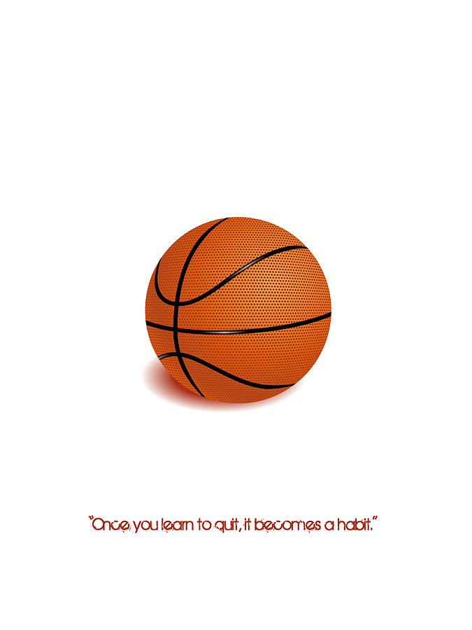 Basketball Quote Minimalist Sports Poster Digital Art by Celestial Images