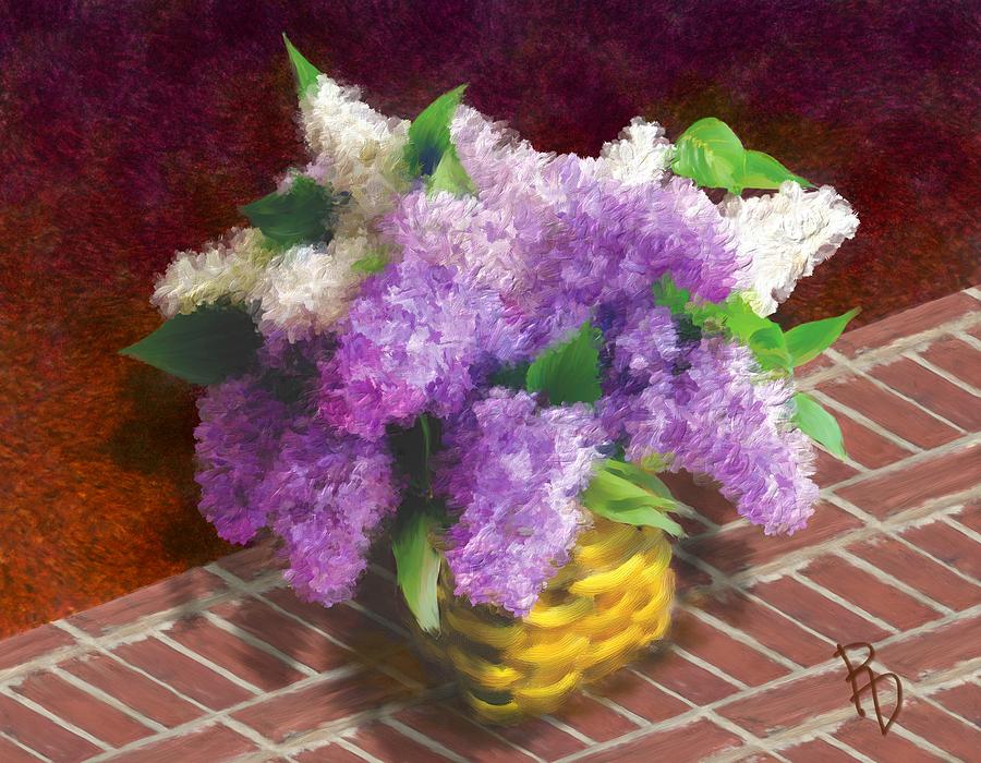Basketful Of Lilacs Digital Art by Ric Darrell