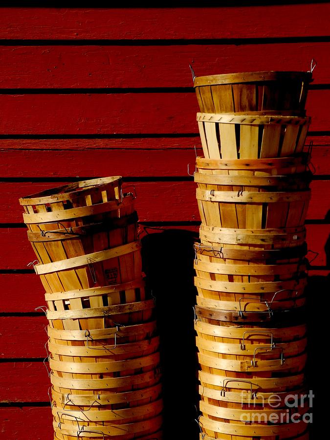 Fall Photograph - Baskets Stacked by Beth Ferris Sale