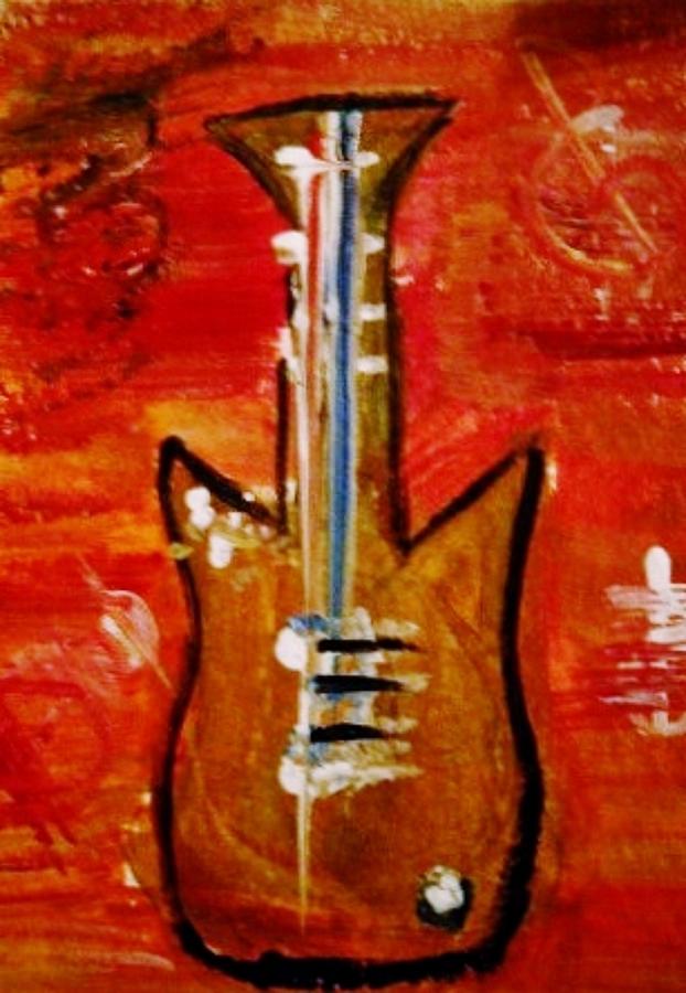 Bass Guitar 1 Painting by Kelly M Turner