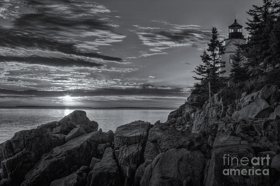 Bass Harbor Head Light at Sunset II Photograph by Clarence Holmes