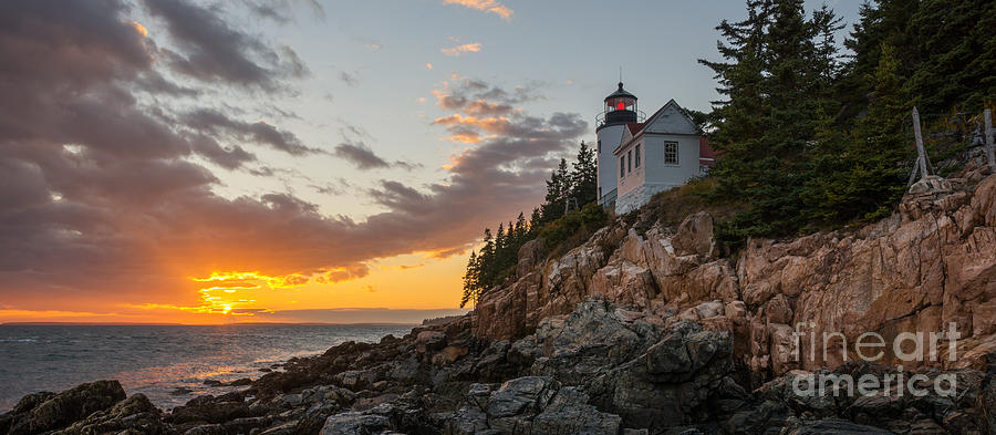 Acadia National Park Photograph - Bass Harbor Head Light Sunset  by Michael Ver Sprill