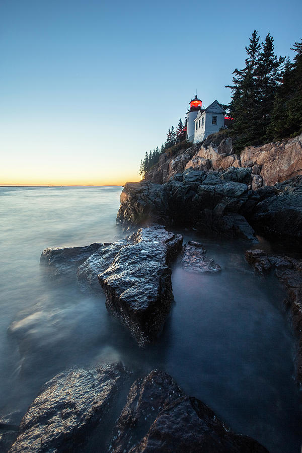 Bass Harbor Head Lighthouse At Sunset Photograph by Matt Andrew - Fine ...