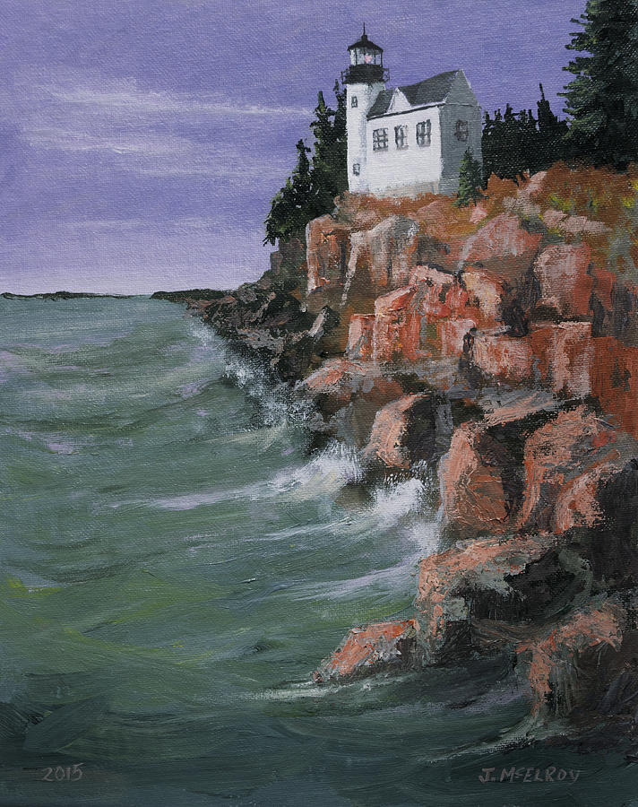 Acadia National Park Painting - Bass Harbor Lighthouse by Jerry McElroy