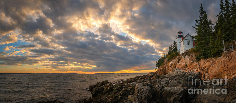Bass Harbor Lighthouse Panorama Photograph by Michael Ver Sprill