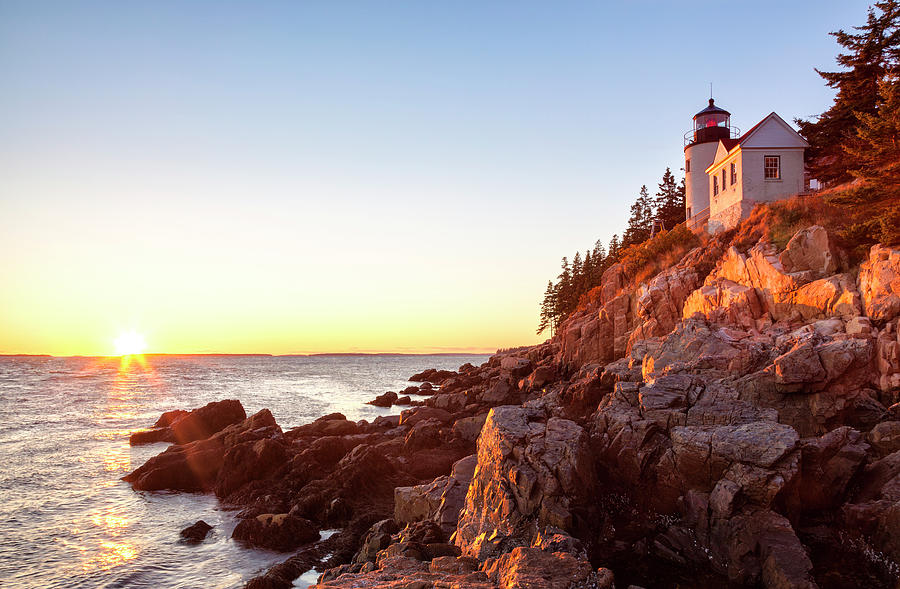 Bass Harbor Lighthouse Sunset, Acadia Photograph by Picturelake