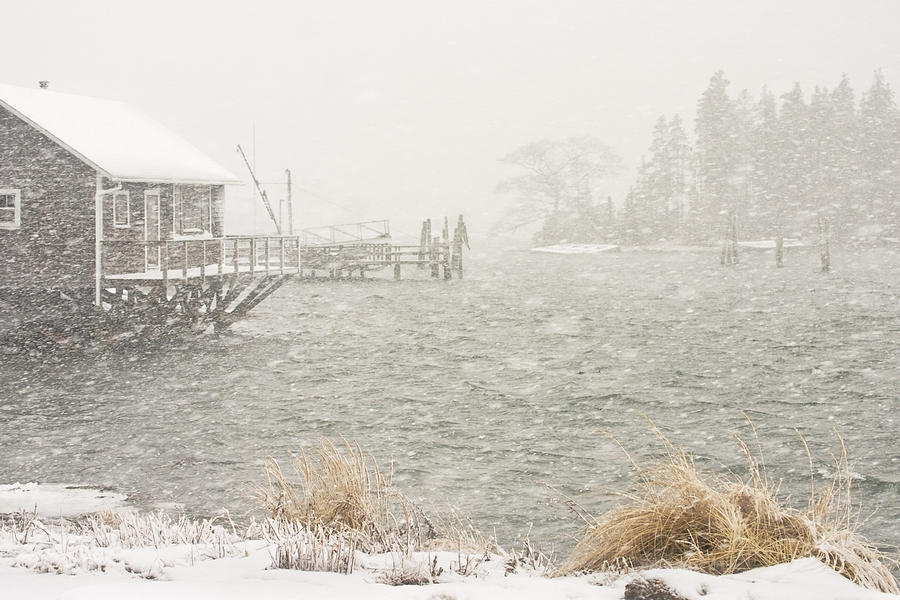 Bass Harbor - Snowstorm - Mount Desert Island - Maine Photograph by Keith Webber Jr