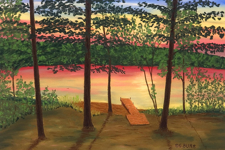Tree Pastel - Bass Lake by George Burr