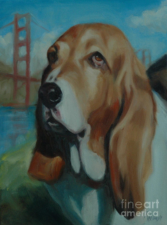 Basset Hound Painting - Basset Hound by Pet Whimsy  Portraits