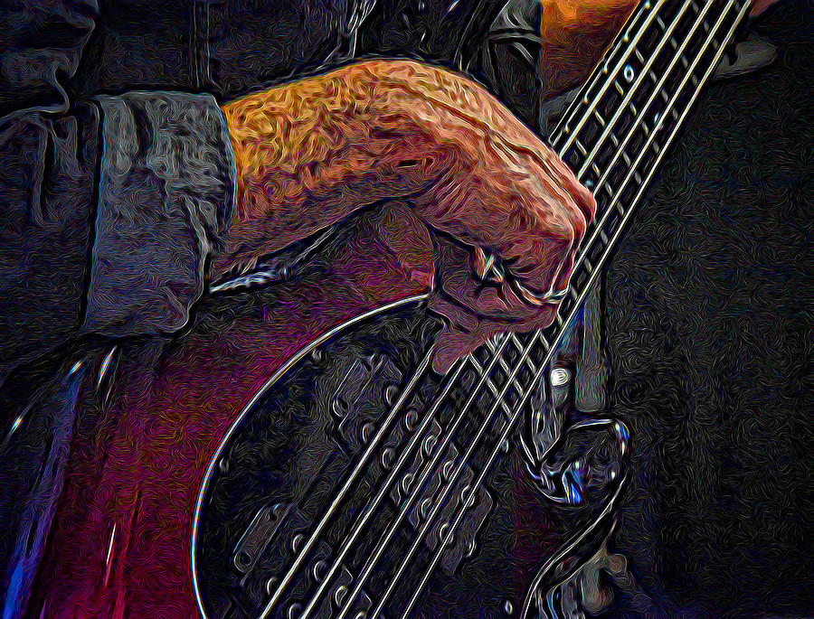 Bassist 2 Painting by Alan Goldberg