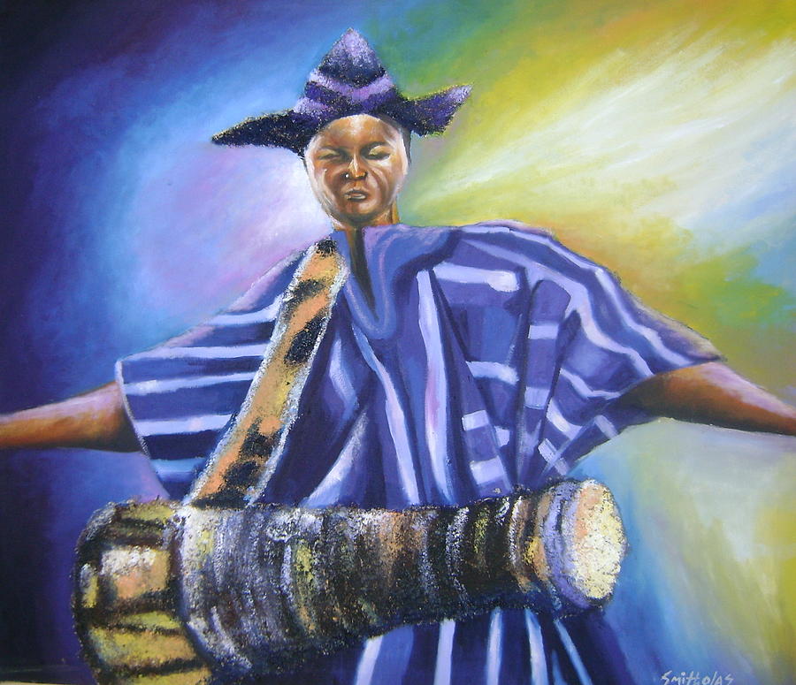 Bata Drummer Painting by Olaoluwa Smith