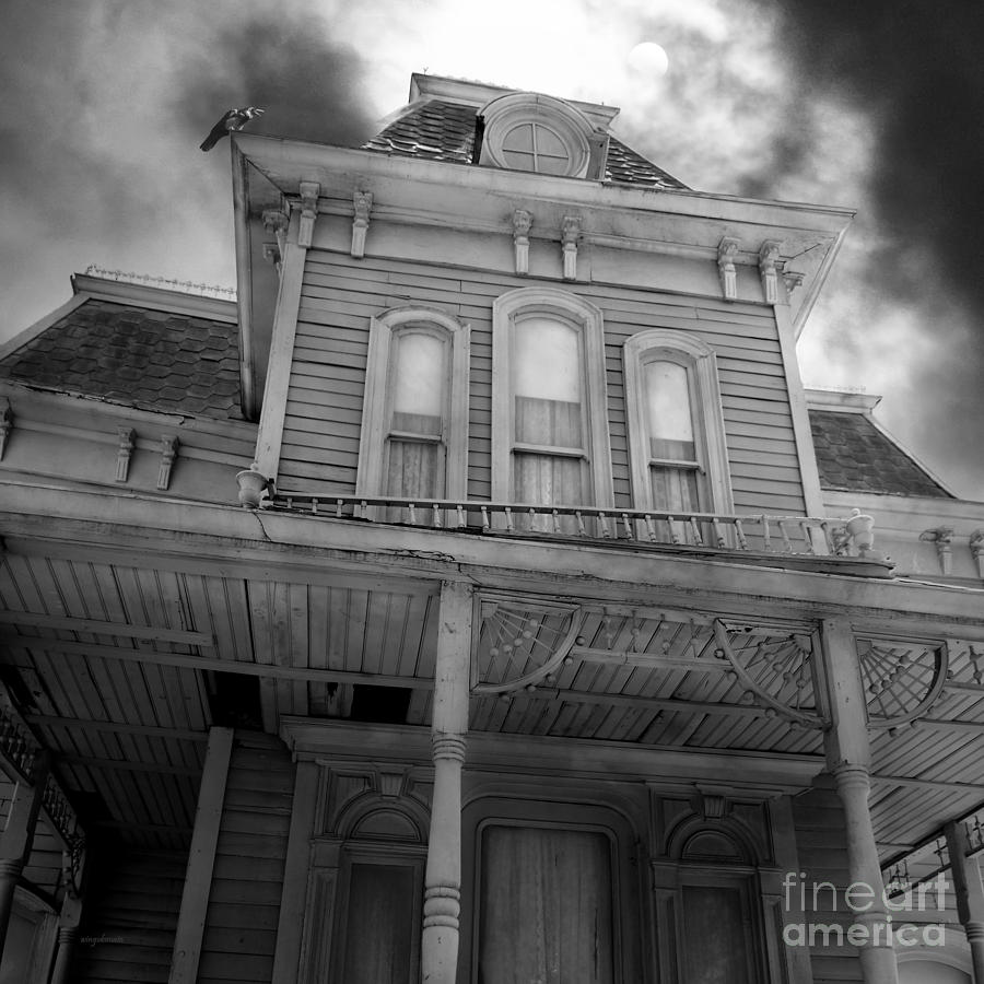 Bates Motel 5D28867 square Black and White Photograph by Wingsdomain Art and Photography