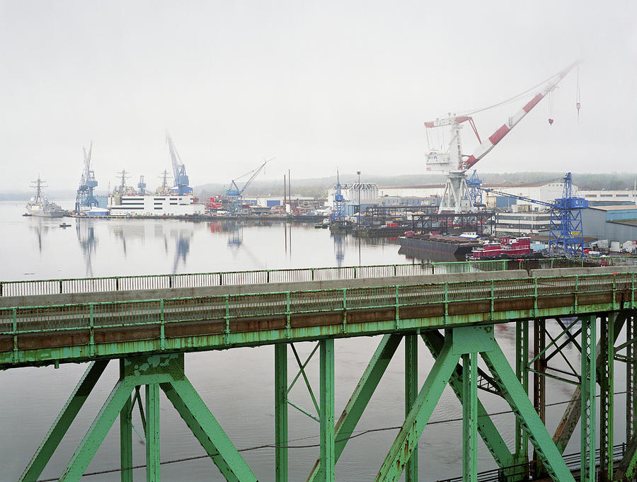 Bath Iron Works On The Shore Photograph by Mark Marchesi Bath Iron Works On The Shore Photograph by Mark Marchesi