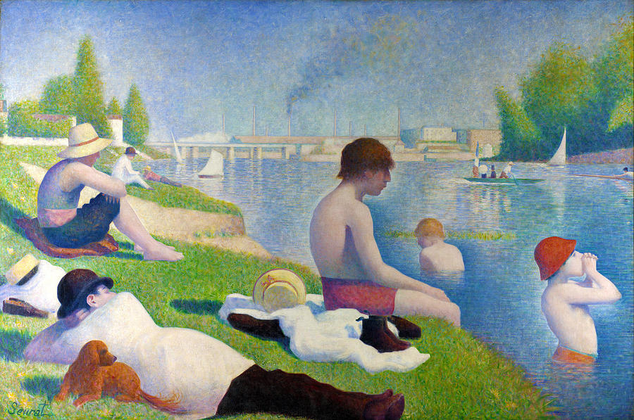 Dog Digital Art - Bathers In Asnieres by Georges Seurat