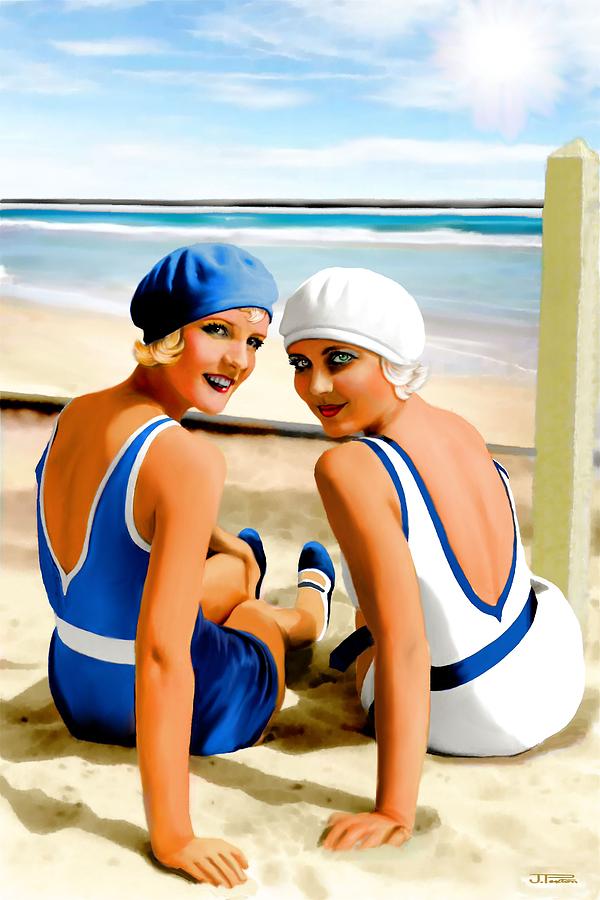 Bathing Beauties Painting by Jann Paxton
