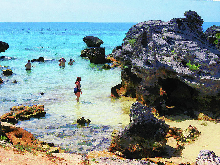 Bathing in the Ocean St. George Bermuda Photograph by Susan Savad