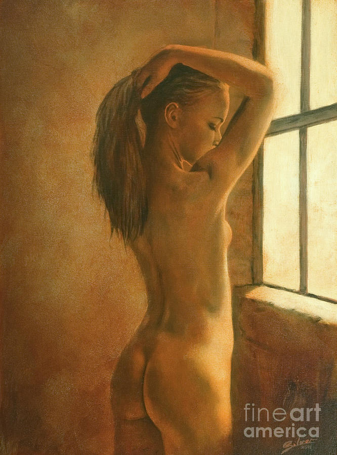 Bathing in the windows light I Painting by John Silver