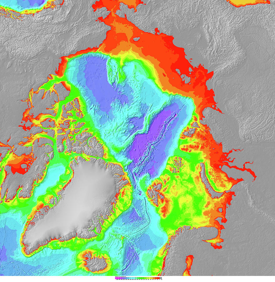 Bathymetry Of The Arctic Ocean Photograph by Noaa/science Photo Library ...