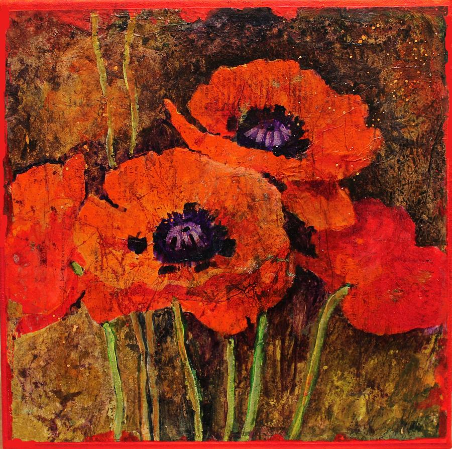 Poppy Painting - Batik Poppies by Carol Nelson