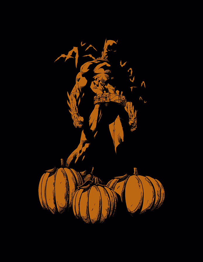 Batman - A Bat Among Pumpkins Digital Art by Brand A - Pixels