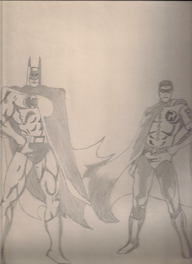 Batman And Robin Drawing by Elvis Navarro