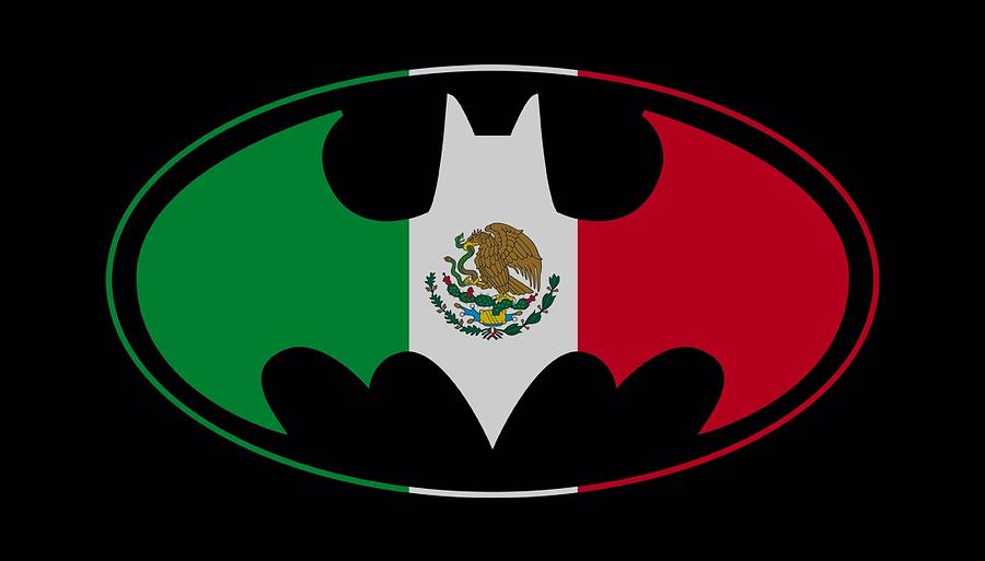 Batman Digital Art - Batman - Mexican Flag Shield by Brand A