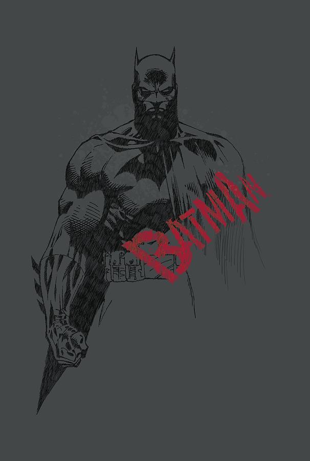 Batman - Sketch Bat Red Logo Digital Art by Brand A - Pixels