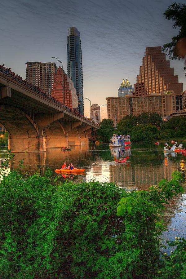 Bats Going out for Dinner in Austin Photograph by Dave Files