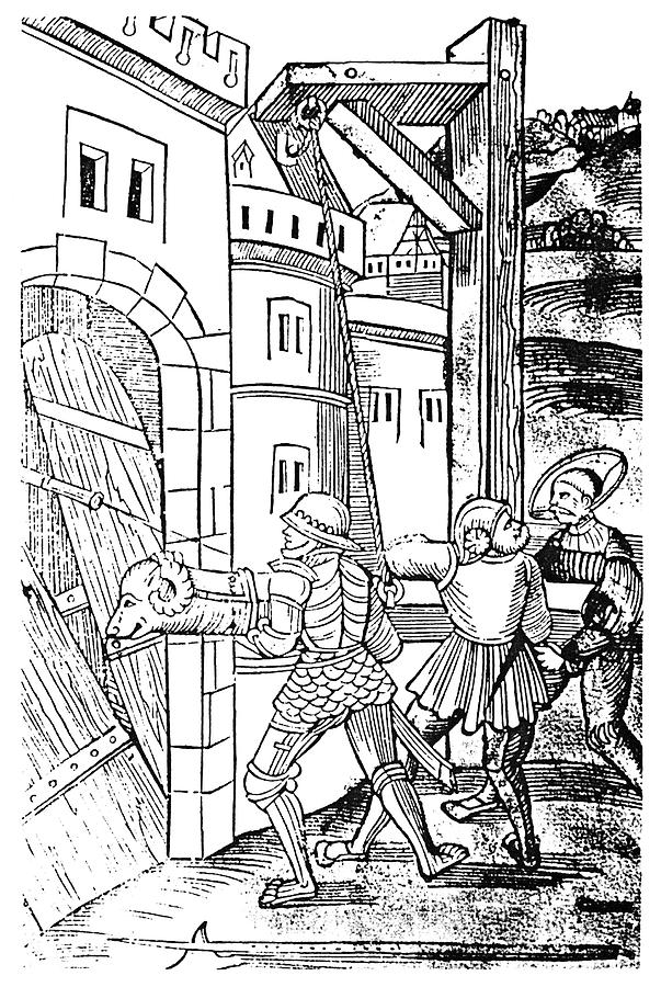 Battering Ram, 1529 Painting by Granger