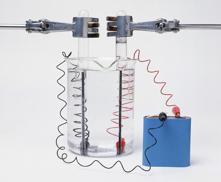 Battery Connected To Two Electrodes Photograph by Dorling Kindersley ...