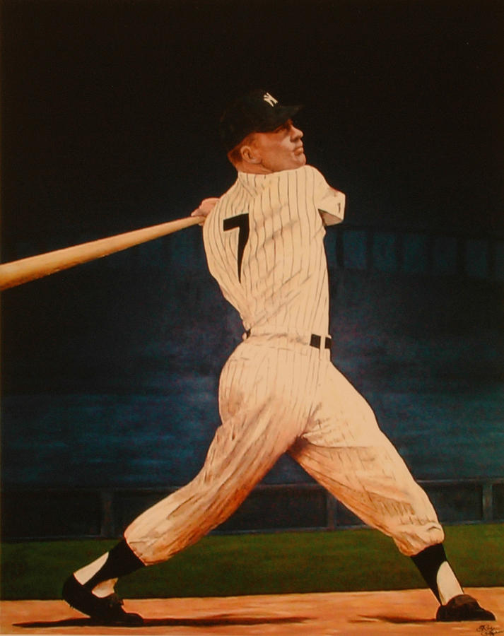Mickey Mantle Painting - Batting Practice - Mickey Mantle by Rick Fitzsimons