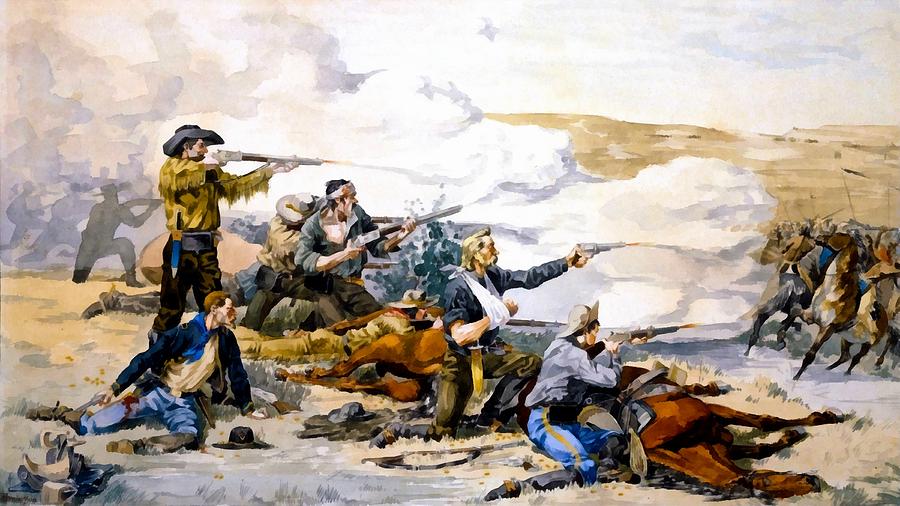 Battle of Beechers Island Digital Art by Frederic Remington