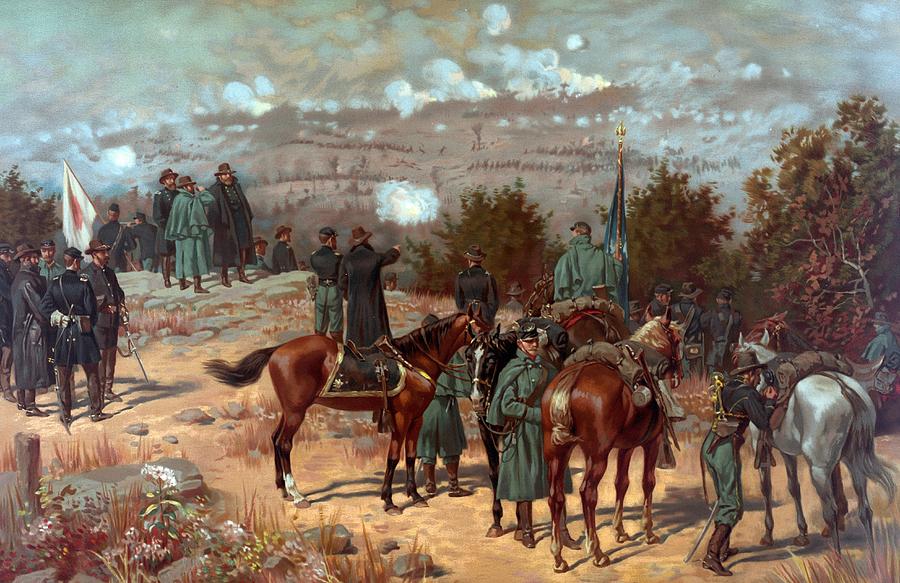 Ulysses Grant Painting - Battle of Chattanooga by American School