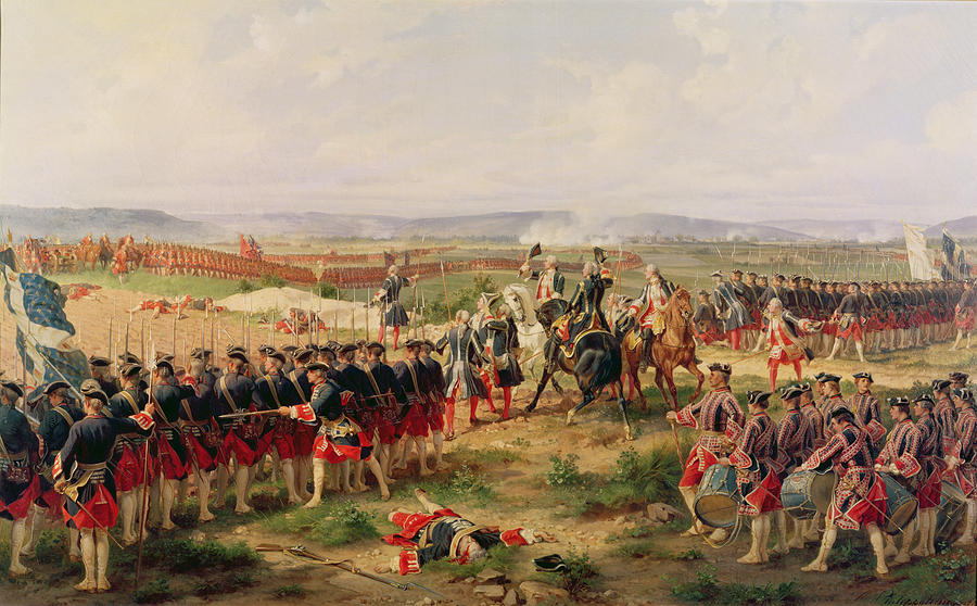 Battle Of Fontenoy, 11 May 1745 The French And Allies Confronting Each Other Photograph by Felix Philippoteaux