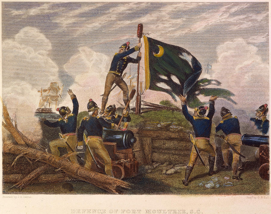 Battle Of Fort Moultrie Drawing by Granger Battle Of Fort Moultrie Drawing by Granger