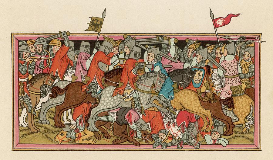 Battle Of Muehldorf Louis Of Bavaria Drawing by Mary Evans Picture ...